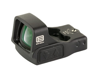 The new EFLX Mini Reflex Sight is EOTECH's first venture into reflex technology optics. Ideal for professional use, hunting, home defense, and more, the EFLX can be used on a variety of platforms. Designed for pistol use, the EFLX base is configured to the Leupold Delta Point Pro footprint and will adapt to appropriately milled slides or onto a rear dovetail mounting adapter. The EFLX is also ideal as a 1X solution on rifles with magnified optics. Its durable, heavy duty aluminum housing provides a large, square viewing window, similar in shape to EOTECH's HWS, that makes the 3 or 6 MOA aiming dot easy and quick to find. A top load, single 2032 battery provides roughly 20,000 hours of run time.