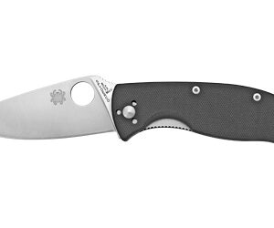 Spyderco, Tenacious, 3.39" Folding Knife, 8Cr13MoV/Satin, Plain, Circle Thumb Hole/Pocket Clip, Black G10, Box